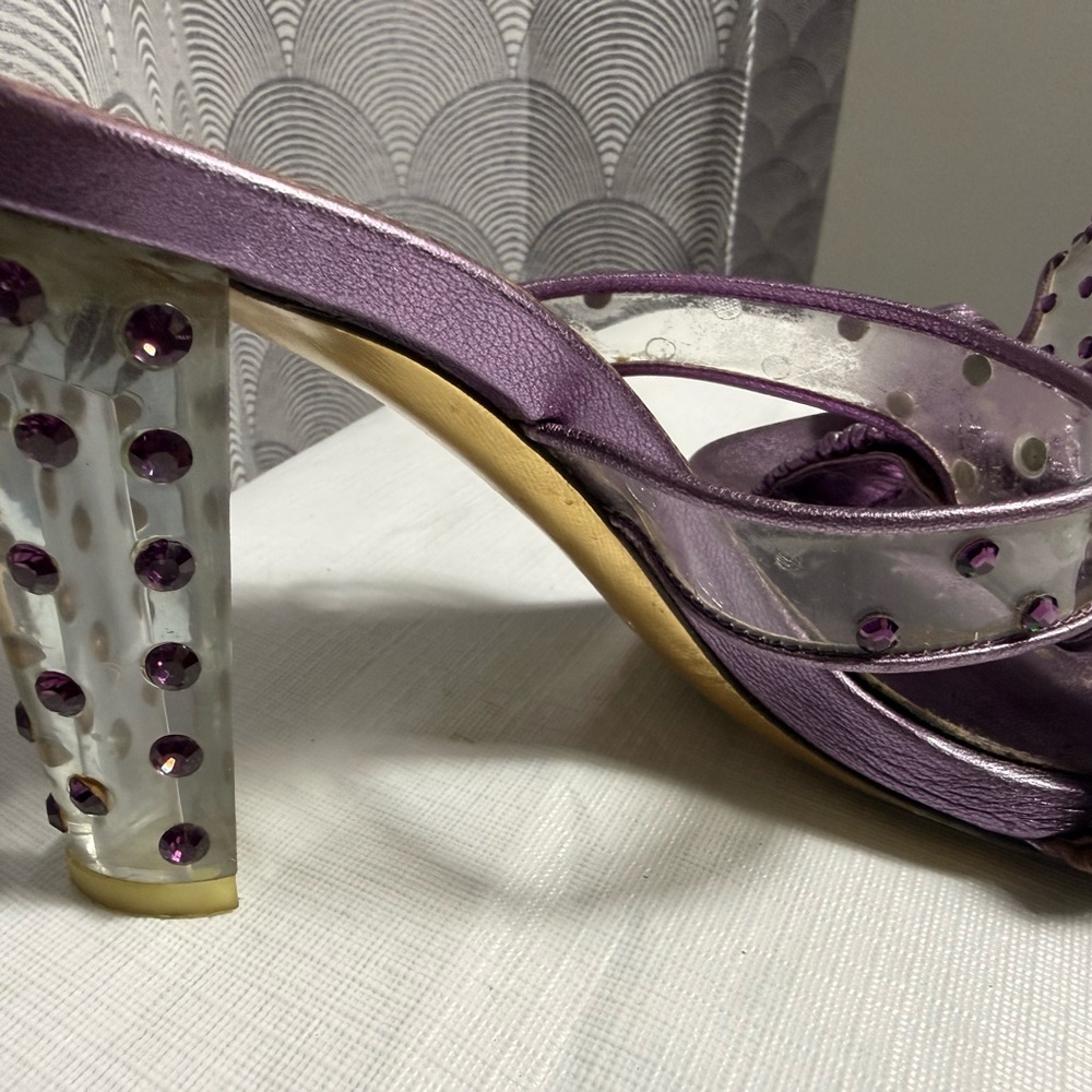 Vintage YSL by Tom Ford Swarovski crystal lucite heels - Picture 9 of 16
